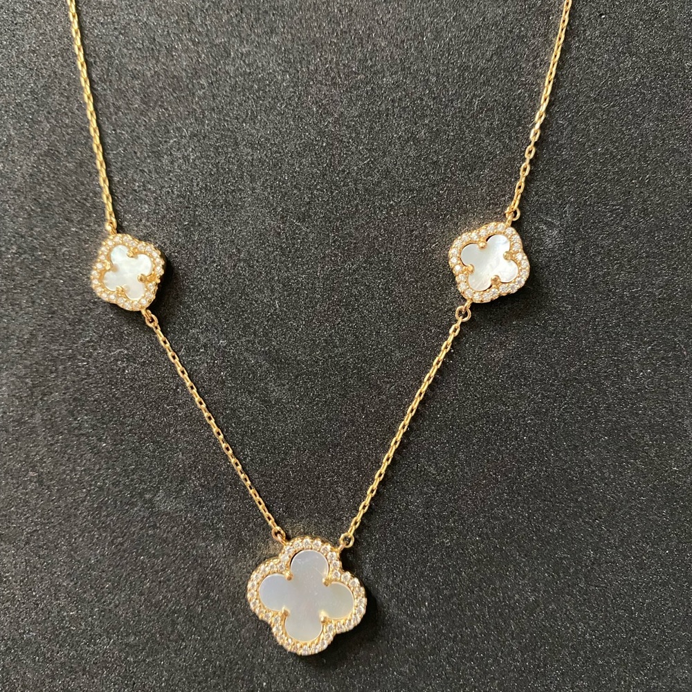 Brand 🆕 18 KT yellow gold over sterling silver necklace and bracelet combo